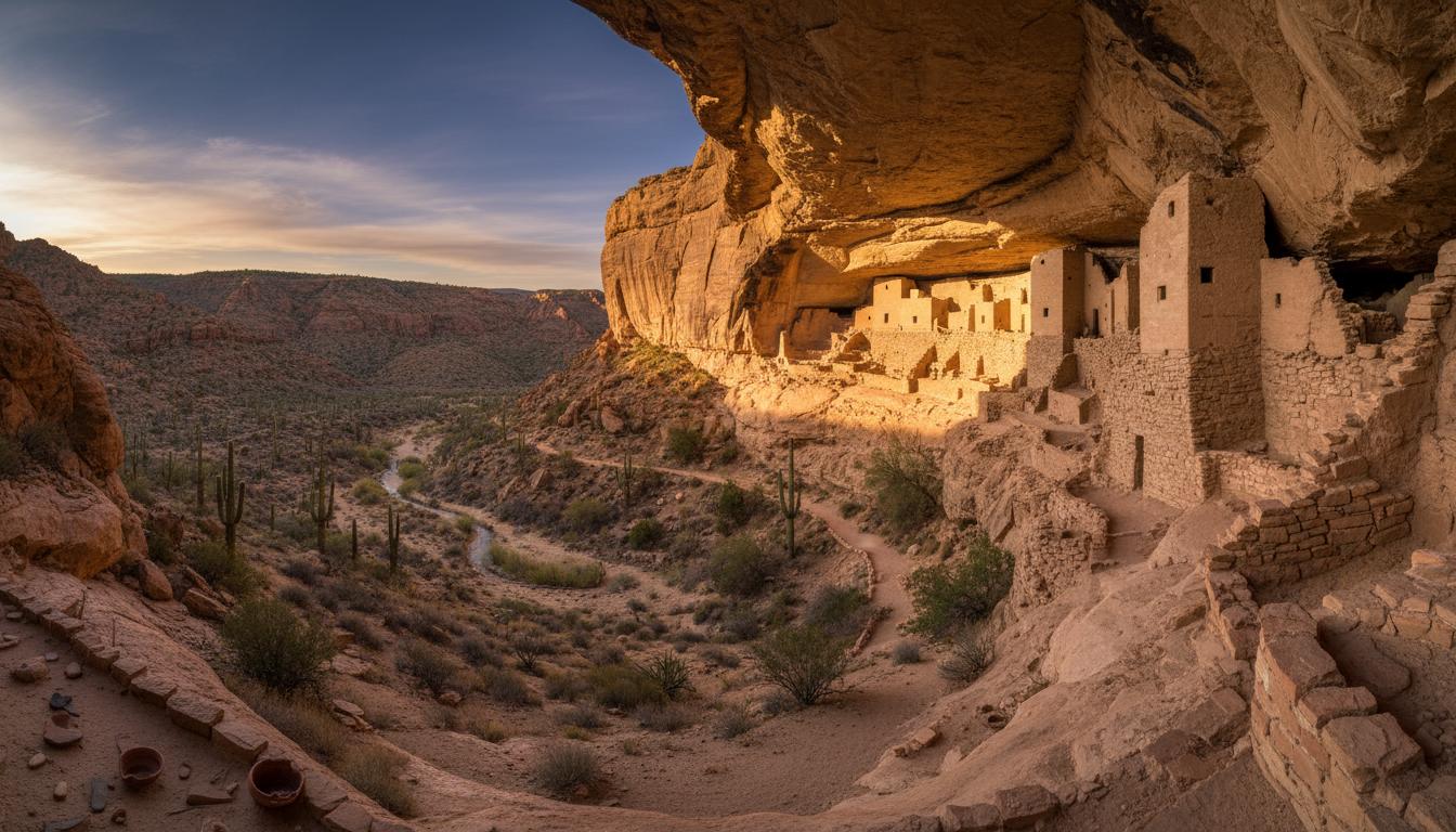 Ancient cliff dwellings at Montezuma Castle National Monument in Verde Valley, Arizona