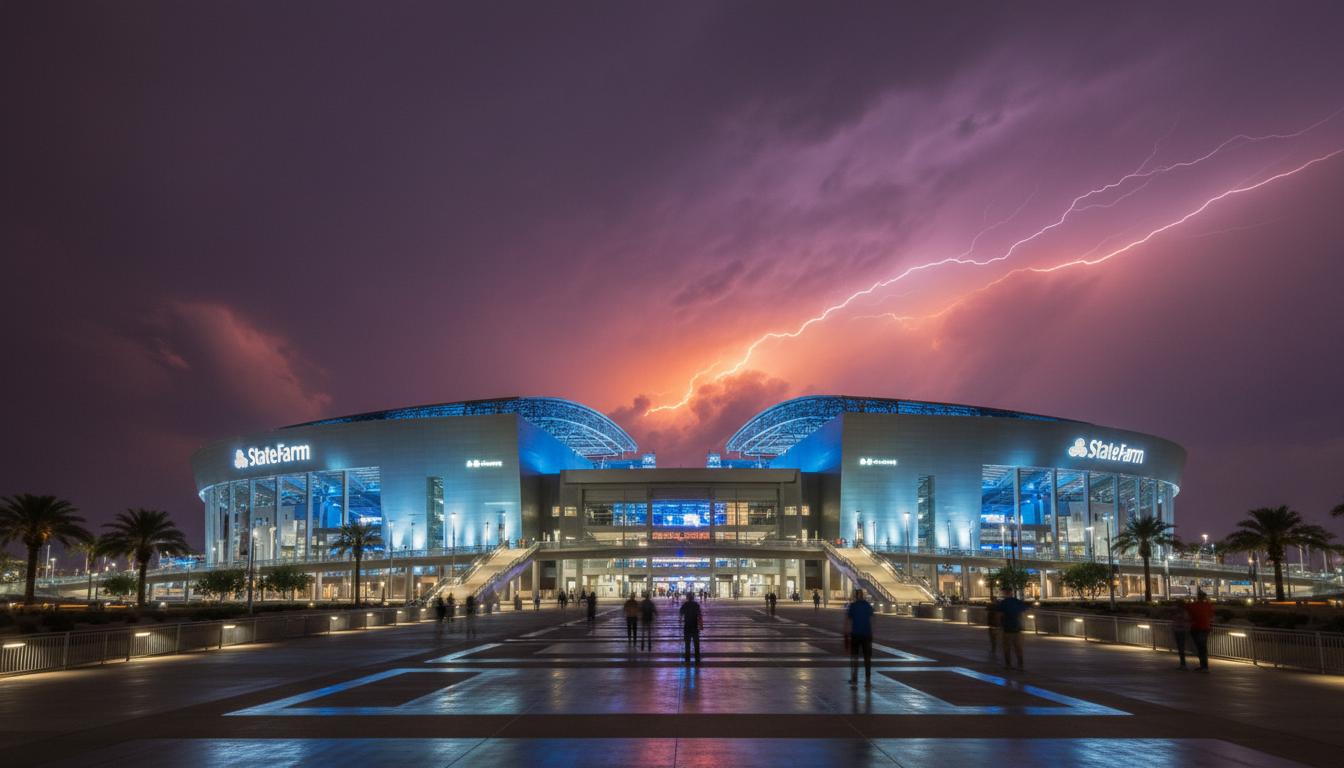 Arizona event venue illuminated at night